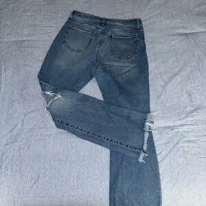 Distressed Blue Denim Jeans